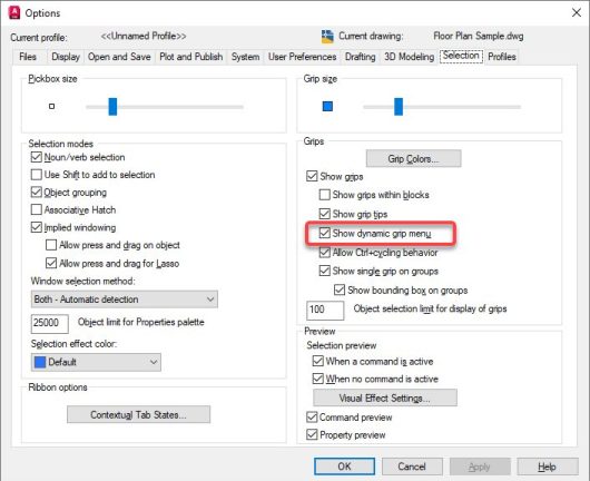 &Epsilon;&pi;&iota;&lambda;&omicron;&gamma;έ&sigmaf; &Mu;&epsilon;&nu;&omicron;ύ Dynamic Grip AutoCAD