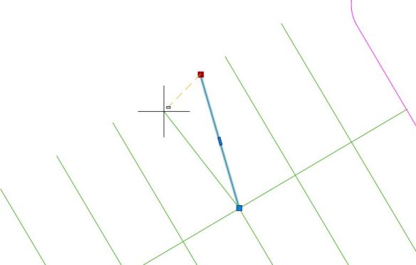 Skewed Line Selected Grip AutoCAD