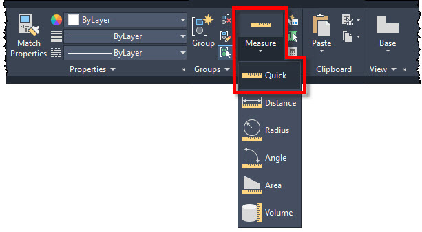 Γρήγορη μέτρηση σε κορδέλα AutoCAD