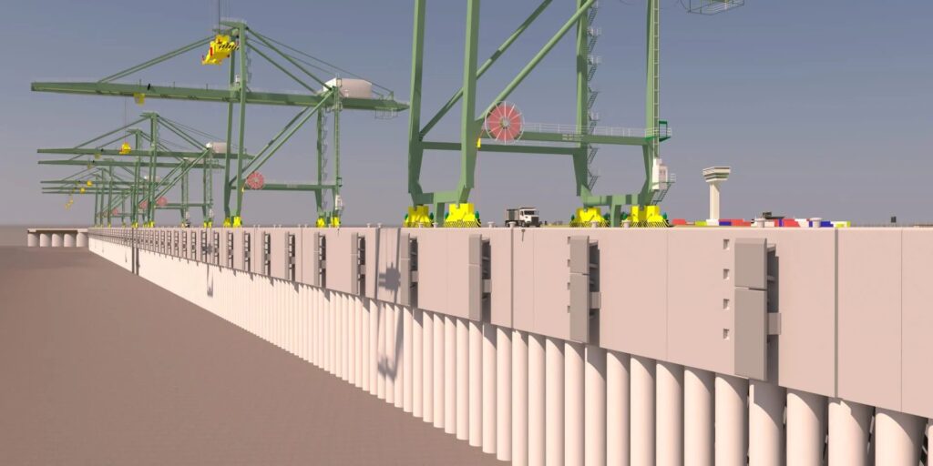Ξεχωριστή γη και θάλασσα: με οπλισμένο σκυρόδεμα και Revit