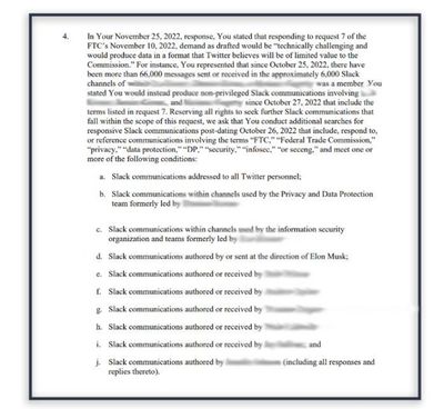 &Epsilon;&pi;&iota;&sigma;&tau;&omicron;&lambda;ή &tau;&eta;&sigmaf; FTC &pi;&rho;&omicron;&sigmaf; &tau;&omicron; Twitter &zeta;&eta;&tau;ώ&nu;&tau;&alpha;&sigmaf; &lambda;&epsilon;&pi;&tau;&omicron;&mu;έ&rho;&epsilon;&iota;&epsilon;&sigmaf; &sigma;&chi;&epsilon;&tau;&iota;&kappa;ά &mu;&epsilon; &tau;&iota;&sigmaf; &epsilon;&pi;&iota;&kappa;&omicron;&iota;&nu;&omega;&nu;ί&epsilon;&sigmaf; &tau;&omicron;&upsilon; Slack &sigma;&chi;&epsilon;&tau;&iota;&kappa;ά &mu;&epsilon; &delta;&iota;ά&phi;&omicron;&rho;&alpha; &pi;&rho;ά&gamma;&mu;&alpha;&tau;&alpha;, &sigma;&upsilon;&mu;&pi;&epsilon;&rho;&iota;&lambda;&alpha;&mu;&beta;&alpha;&nu;&omicron;&mu;έ&nu;&omega;&nu; &tau;&omega;&nu; &mu;&eta;&nu;&upsilon;&mu;ά&tau;&omega;&nu; &pi;&omicron;&upsilon; έ&sigma;&tau;&epsilon;&iota;&lambda;&epsilon; &omicron; &iota;&delta;&iota;&omicron;&kappa;&tau;ή&tau;&eta;&sigmaf; Elon Musk.