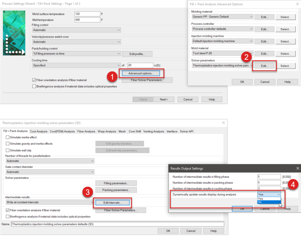 Η δυναμική ενημέρωση του Autodesk Moldflow εμφανίζει αποτελέσματα κατά την επίλυση