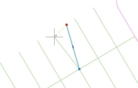 Skewed Line Selected Grip AutoCAD