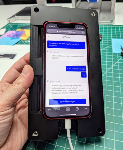 You can’t get Apple to validate your repair using your repaired phone — you need a separate device, an agent explained to me in chat