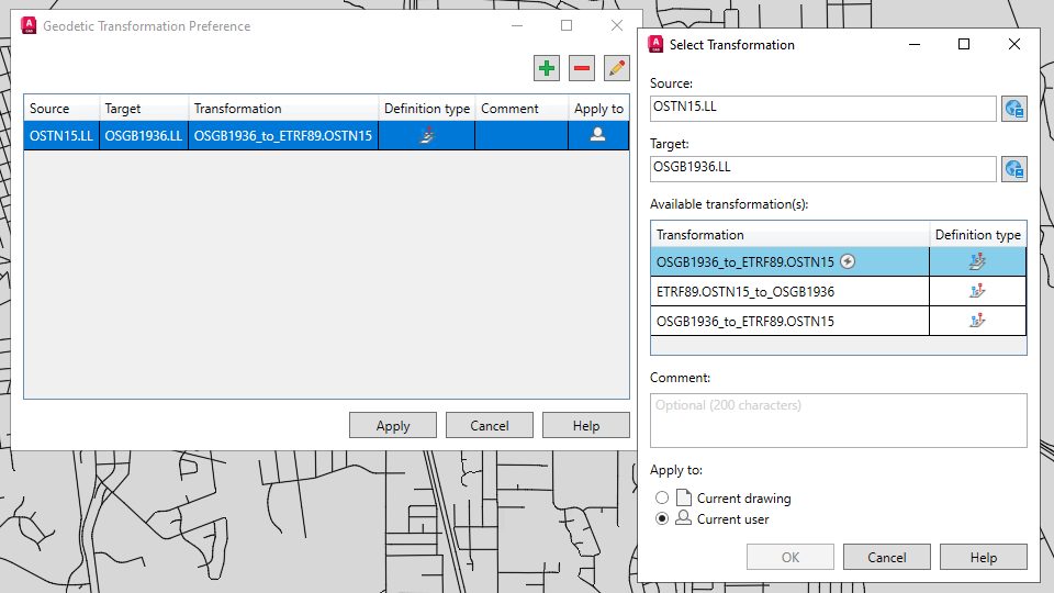 Χάρτης 3D geodetic_transformation_preference AutoCAD 2023