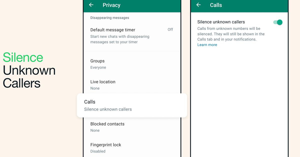 Το WhatsApp μπορεί πλέον να σιωπά κλήσεις από άγνωστους αριθμούς