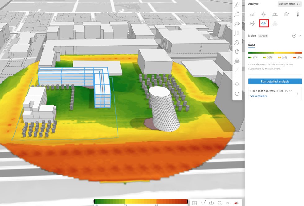 Autodesk Forma – Λεπτομερής Ανάλυση Θορύβου