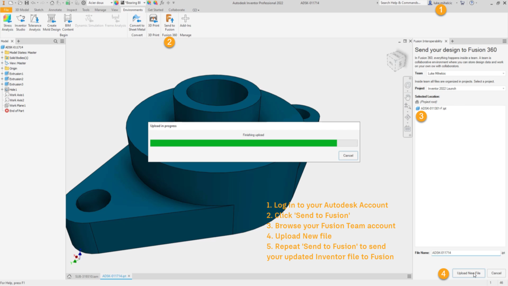 &laquo;&Alpha;&pi;&omicron;&sigma;&tau;&omicron;&lambda;ή &sigma;&tau;&omicron; Fusion&raquo; &sigma;&tau;&omicron; Autodesk Inventor 2022