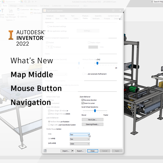 Χαρτογράφηση πλοήγησης Autodesk Inventor 2022 mm
