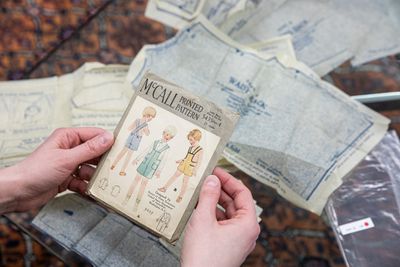 Director of Distinctive Collections, Karen Morse gives a tour of the Consumer Pattern Archive housed in Carothers Library at the University of Rhode Island. The largest of it's kind in the world, it contains over 60,000 patterns dating from 1847. Kingston, Rhode Island on April 21st 2022.