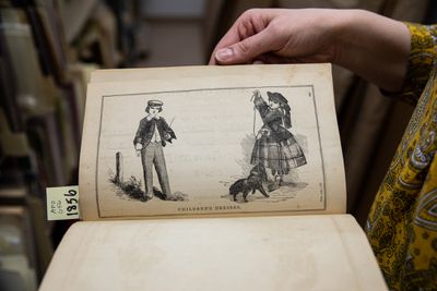 Director of Distinctive Collections, Karen Morse gives a tour of the Consumer Pattern Archive housed in Carothers Library at the University of Rhode Island. The largest of it's kind in the world, it contains over 60,000 patterns dating from 1847. Kingston, Rhode Island on April 21st 2022.