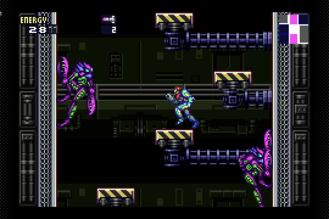 Στιγμιότυπο οθόνης του βιντεοπαιχνιδιού Metroid Fusion.