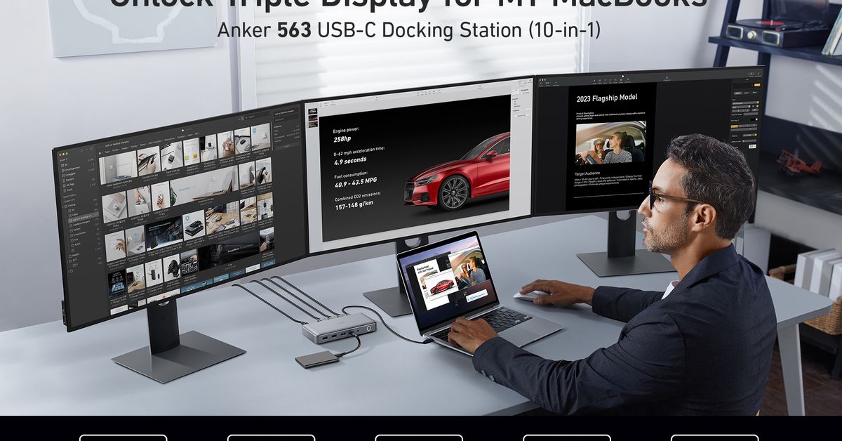 Η Anker λέει ότι ο νέος διανομέας USB-C της επιτρέπει την έξοδο M1 MacBook σε τρεις εξωτερικές οθόνες